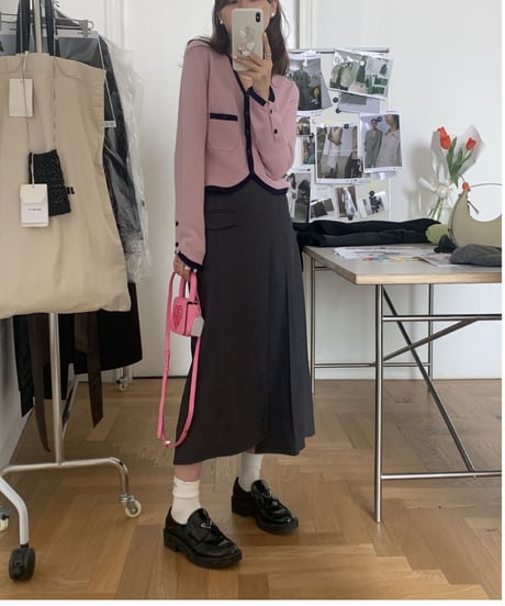 asymmetry design skirt/2color