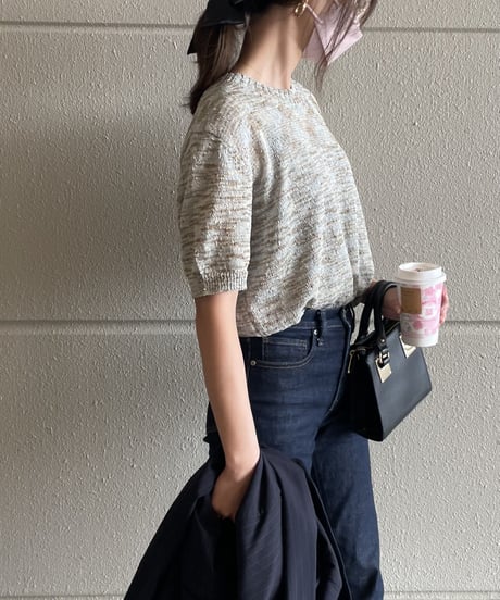 marble summer knit Tee/2color(ネコポス)