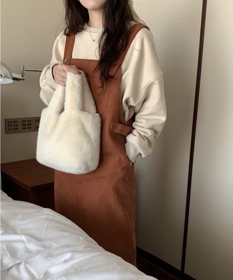 corduroy salopette one-piece/2color