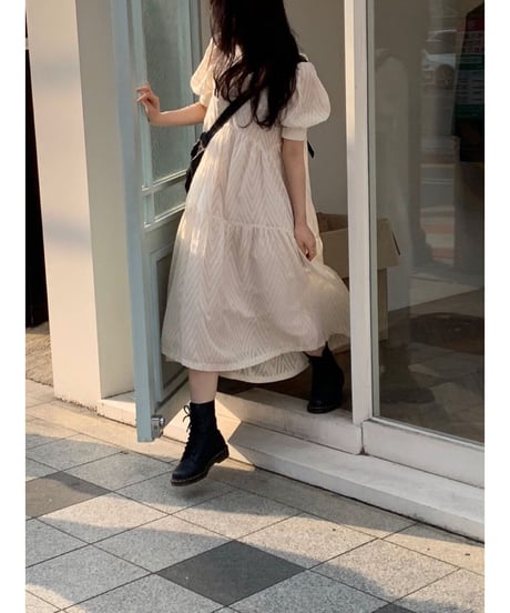 airy puff sleeve OP/2color