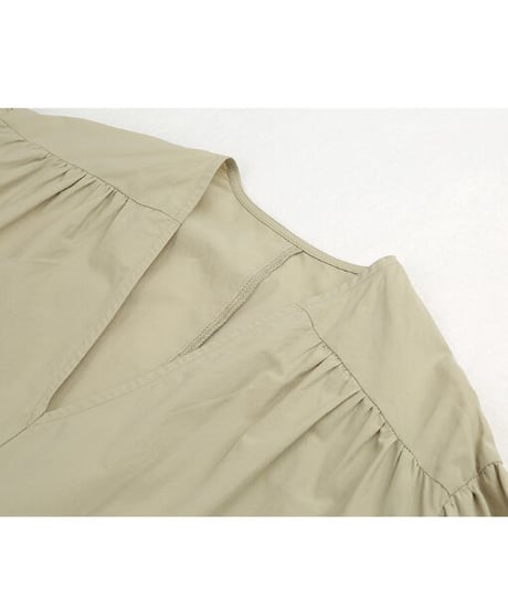 V neck long dress/3color