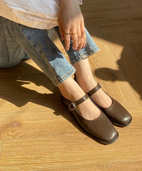 strap flat pumps/3color