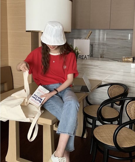 one point color T-shirt/2color(ネコポス)