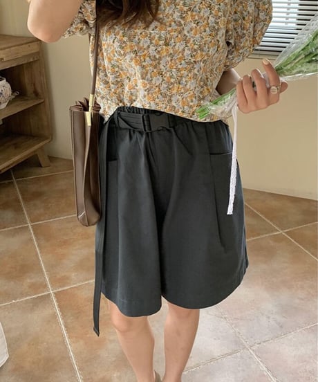 half work pants & belt/3color