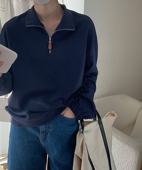 [OUTLET]half zip up pullover/3color