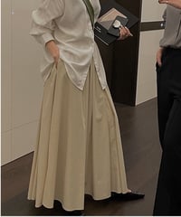 tuck flare maxi skirt/3color