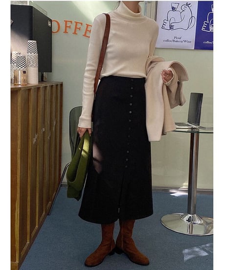 front button skirt/2color