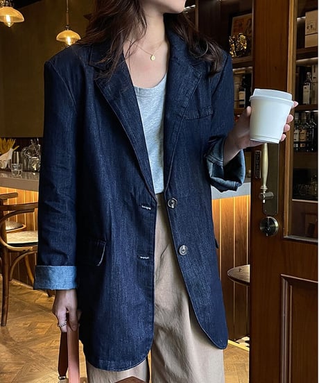 [OUTLET]denim tailored jacket