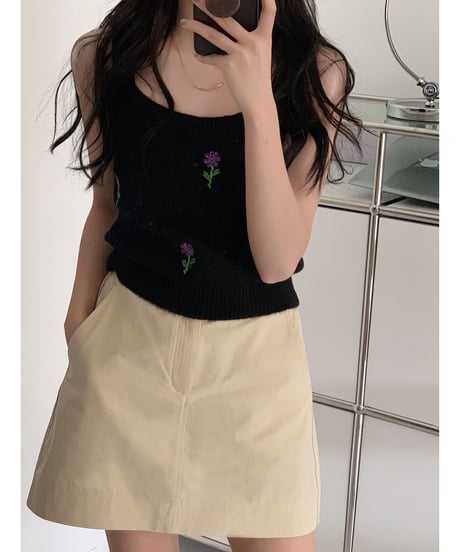 flower knit ensemble/3color