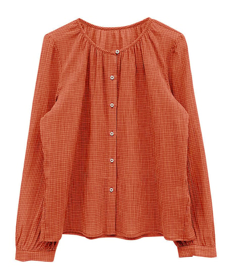 gingham check blouse/4color(ネコポス)