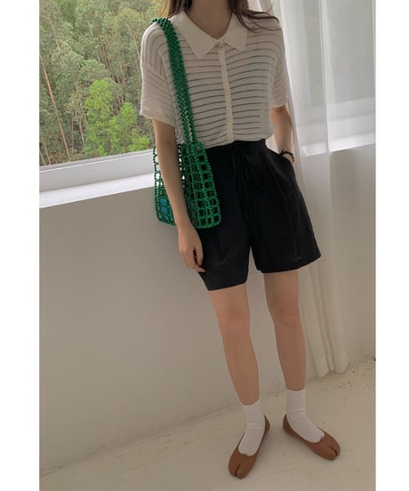 sheer border shirt/2color