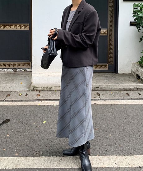 glen check skirt/2color
