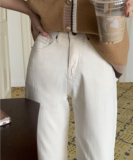 highrise cropped white denim