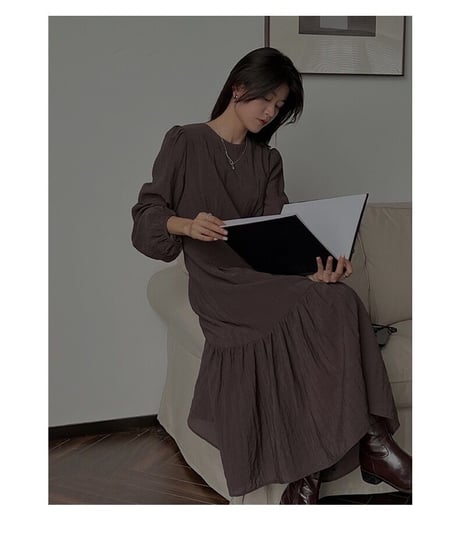 chiffon long dress/2color