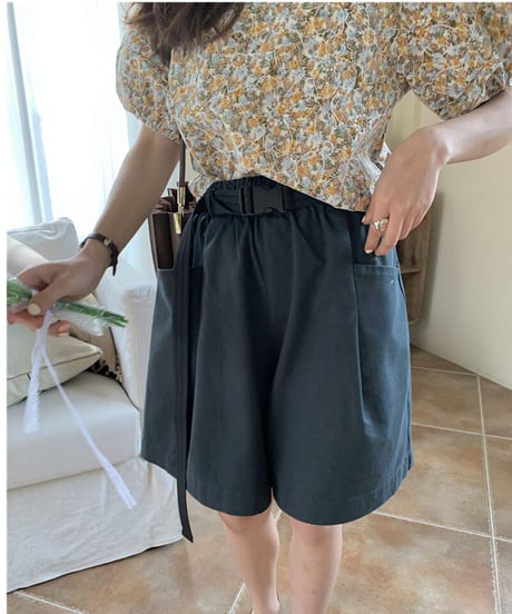 half work pants & belt/3color