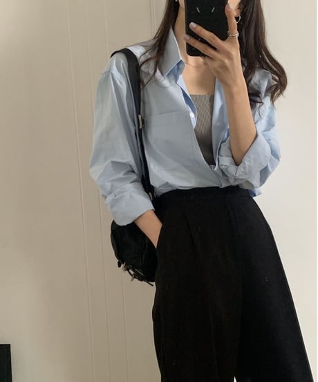 [OUTLET]double pocket color shirt/5color