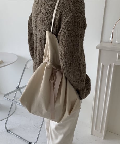 ribbon nylon tote bag/2color(ネコポス)