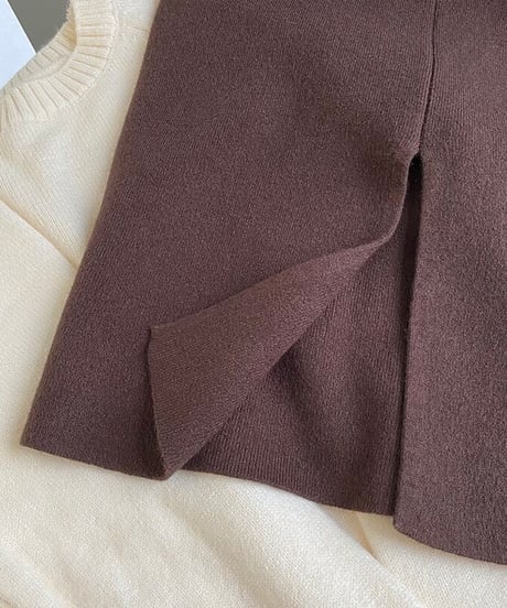 knit long skirt/4color