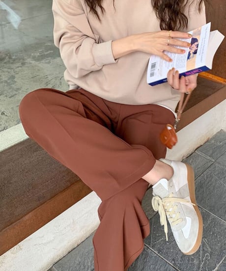 [OUTLET]color center press slacks/2color