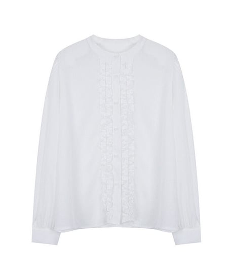 stand collar frill shirt
