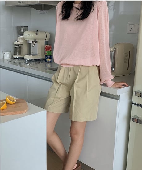 [OUTLET]linen blend sheer long-T/3color(ネコポス)