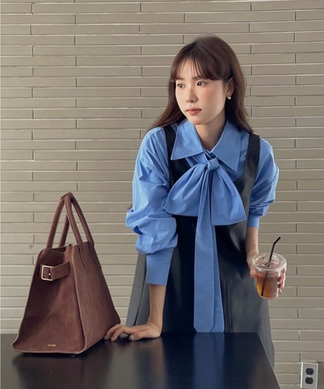 big ribbon shirt/2color