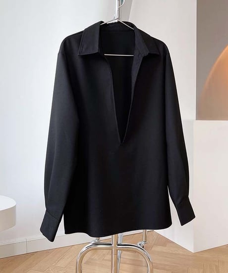 [OUTLET]deep neck pullover/2color