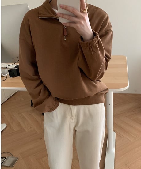 [OUTLET]half zip up pullover/3color