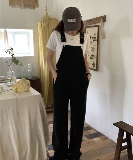 black denim salopette
