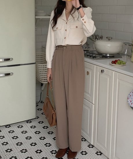 open collar classic shirt/2color