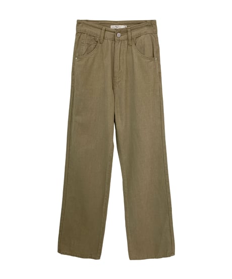 beige straight denim