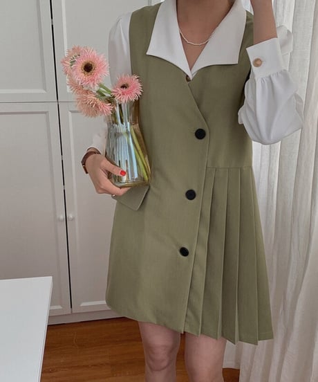 open collar classic shirt/2color