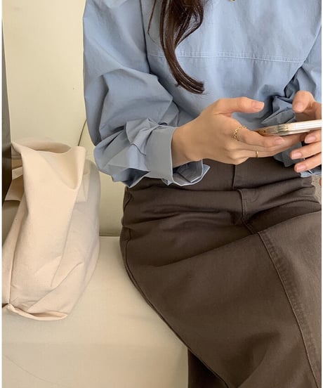 [OUTLET]A line color denim skirt/2color