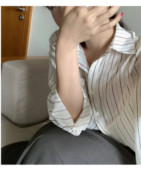 sheer stripe shirt/3color(ネコポス)