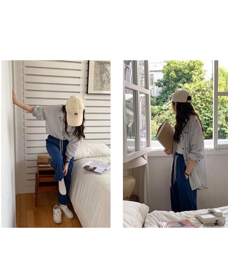 stripe over shirt/3color