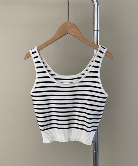 border cropped tanktop/2color(ネコポス)