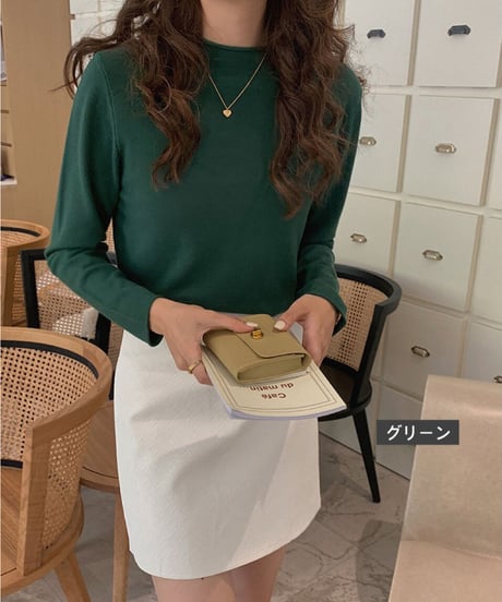 mock neck color knit/11color