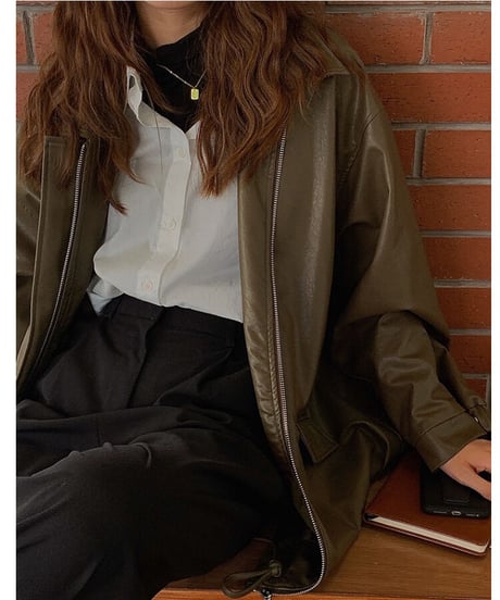 eco leather blouson/3color