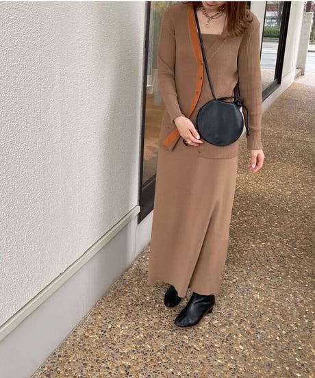 （Set up）bi-color middle cardigan & camisole/3color