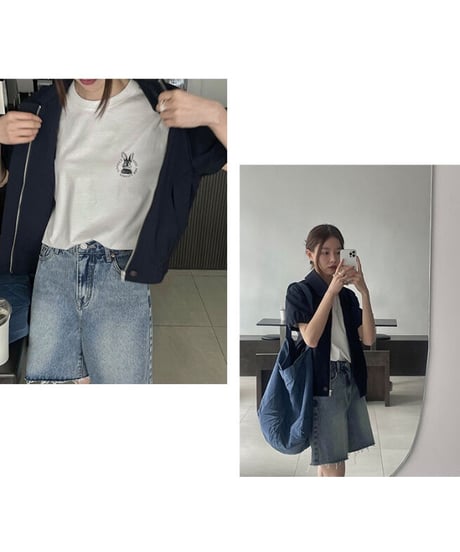 half sleeve blouson/2color