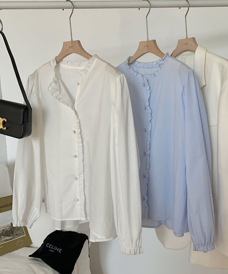 [OUTLET]frill volume sleeve blouse/2color