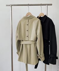 back button short trench coat/2color