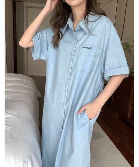 light denim shirt OP(half sleeve)