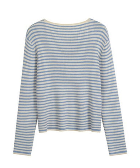 (抗ピーリング)henry neck border tops/2color(ネコポス)