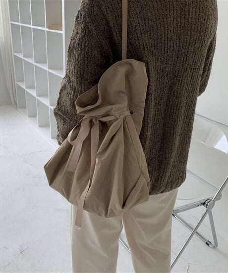 ribbon nylon tote bag/2color(ネコポス)