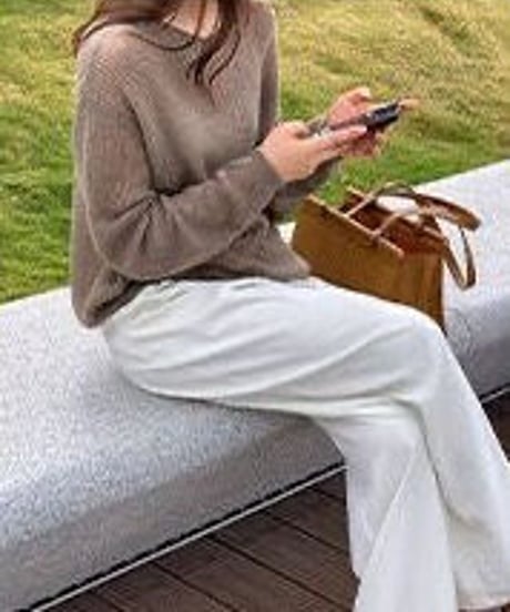 u neck sheer knit/5color
