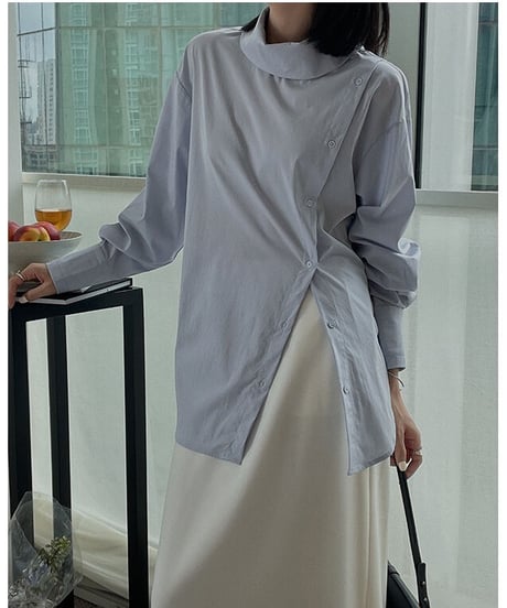tencel design blouse shirt/3color(ネコポス)