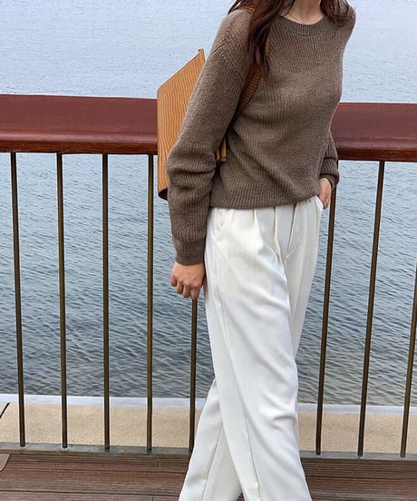 u neck sheer knit/5color