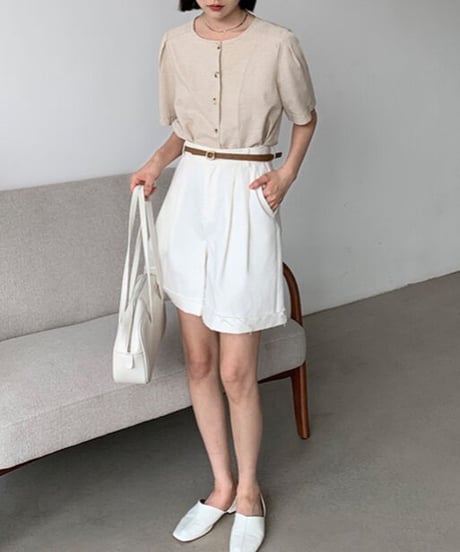 linen jacket (half sleeve)/3color