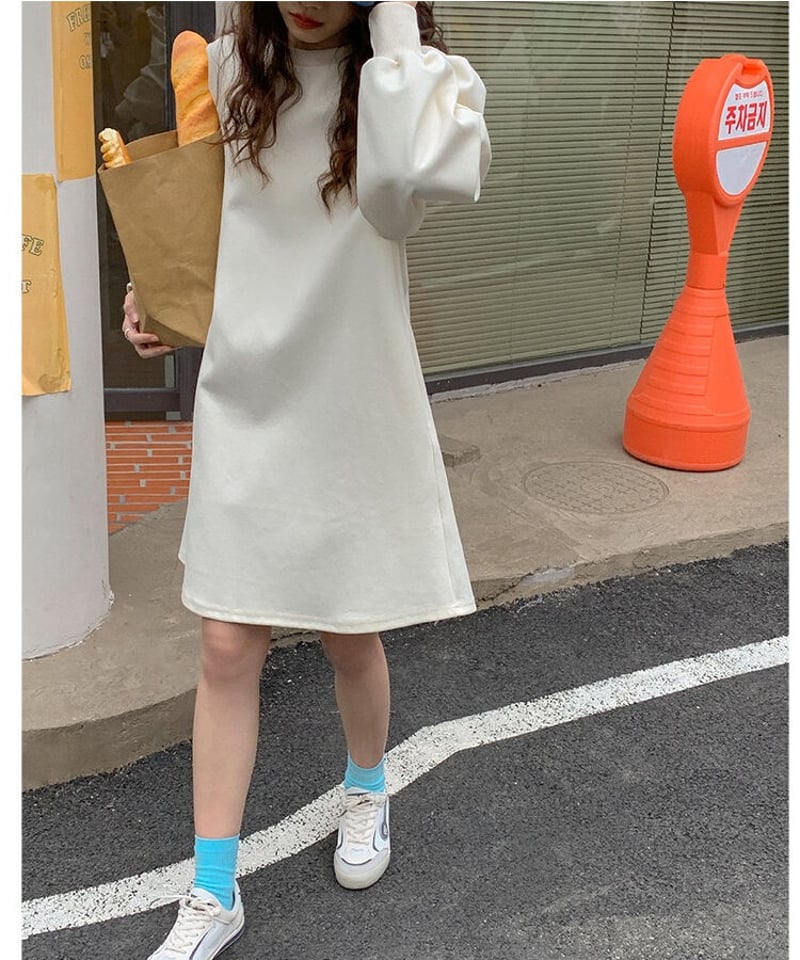balloon sleeve middle one-piece/2color | as.style